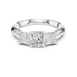 Cushion Lab Grown Diamond Three-Stone Engagement Ring