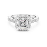 Asscher Lab Grown Diamond Halo Engagement Ring
