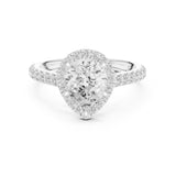 Pear Lab Grown Diamond Halo Engagement Ring