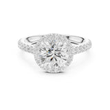 Round Lab Grown Diamond Halo Engagement Ring