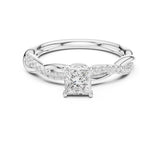 Princess Lab Grown Diamond Twisted Engagement Ring