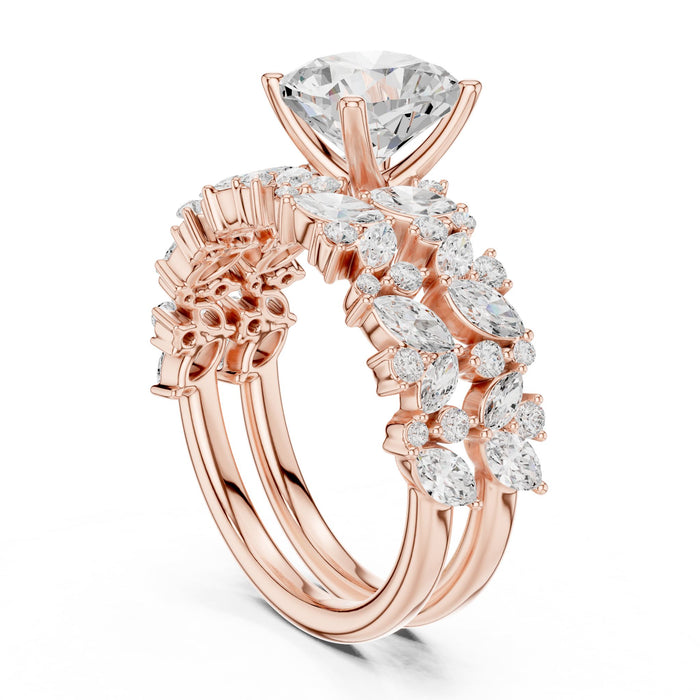 Cushion Lab Grown Diamond Side-Stone Engagement Ring yellow gold video
