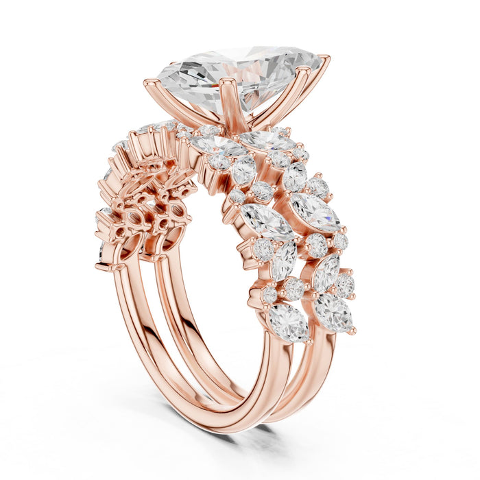 Marquise Lab Grown Diamond Side-Stone Engagement Ring yellow gold video