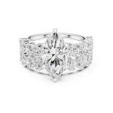 Marquise Lab Grown Diamond Side-Stone Engagement Ring