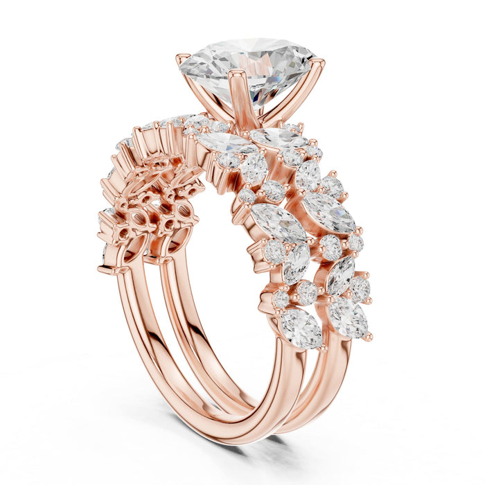 Oval Lab Grown Diamond Side-Stone Engagement Ring yellow gold video