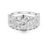 Oval Lab Grown Diamond Side-Stone Engagement Ring