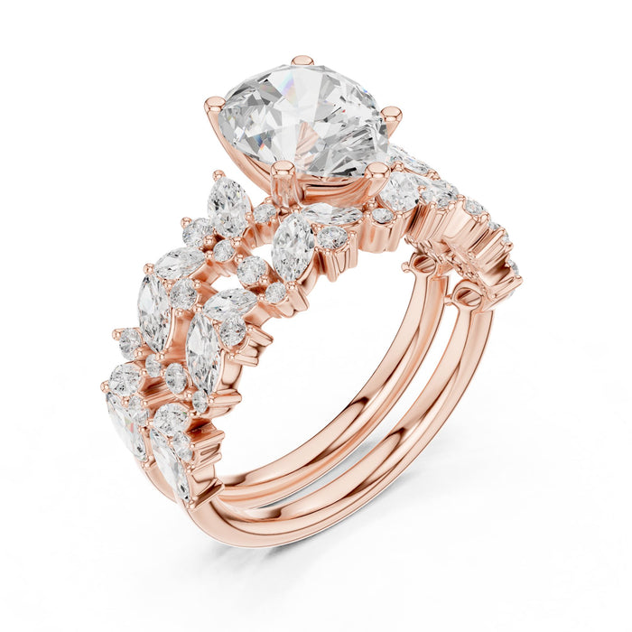 Pear Lab Grown Diamond Side-Stone Engagement Ring rose gold video