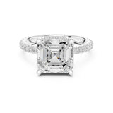 Asscher Lab Grown Diamond Halo Engagement Ring