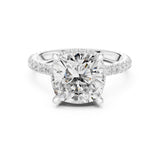 Cushion Lab Grown Diamond Hidden-Halo Engagement Ring