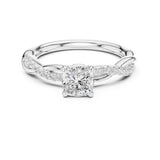 Cushion Lab Grown Diamond Twisted Engagement Ring