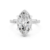 Marquise Lab Grown Diamond Hidden-Halo Engagement Ring