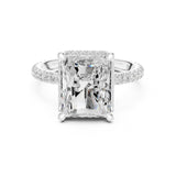 Emerald Lab Grown Diamond Hidden-Halo Engagement Ring