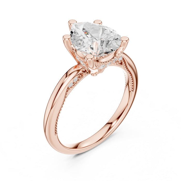 Pear Lab Grown Diamond Split-Shank Engagement Ring rose gold video