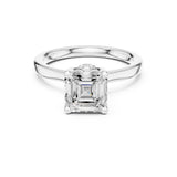 Asscher Lab Grown Diamond Hidden-Halo Engagement Ring
