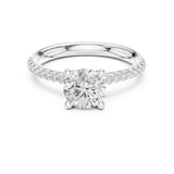 Round Lab Grown Diamond Pave Engagement Ring