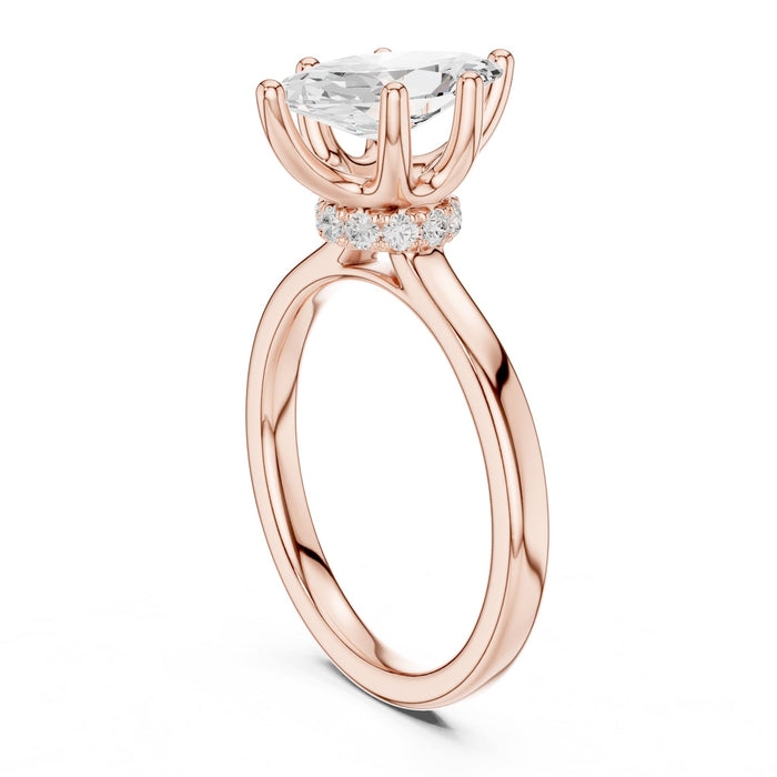 Marquise Lab Grown Diamond Hidden-Halo Engagement Ring yellow gold video