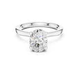 Oval Lab Grown Diamond Hidden-Halo Engagement Ring