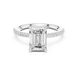 Emerald Lab Grown Diamond Hidden-Halo Engagement Ring