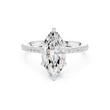 Marquise Lab Grown Diamond Hidden-Halo Engagement Ring