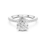 Pear Lab Grown Diamond Hidden-Halo Engagement Ring