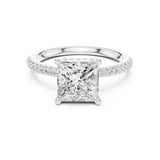 Princess Lab Grown Diamond Hidden-Halo Engagement Ring