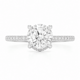 Round Lab Grown Diamond Hidden-Halo Engagement Ring