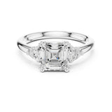 Asscher Lab Grown Diamond Three-Stone Engagement Ring