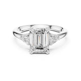 Emerald Lab Grown Diamond Three-Stone Engagement Ring