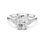 Oval Lab Grown Diamond Three-Stone Engagement Ring