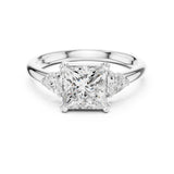 Princess Lab Grown Diamond Three-Stone Engagement Ring