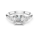 Princess Lab Grown Diamond Three-Stone Engagement Ring