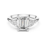 Emerald Lab Grown Diamond Three-Stone Engagement Ring