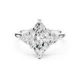 Marquise Lab Grown Diamond Three-Stone Engagement Ring