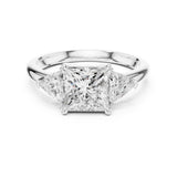 Princess Lab Grown Diamond Three-Stone Engagement Ring