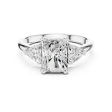 Emerald Lab Grown Diamond Three-Stone Engagement Ring