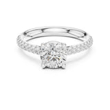 Round Lab Grown Diamond Pave Engagement Ring