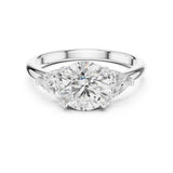 Round Lab Grown Diamond Three-Stone Engagement Ring