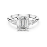 Emerald Lab Grown Diamond Three-Stone Engagement Ring