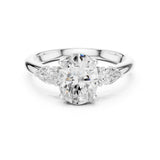 Oval Lab Grown Diamond Three-Stone Engagement Ring