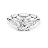 Round Lab Grown Diamond Three-Stone Engagement Ring