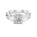 Cushion Lab Grown Diamond Twisted Engagement Ring