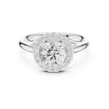 Round Lab Grown Diamond Halo Engagement Ring
