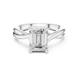 Emerald Lab Grown Diamond Twisted Engagement Ring