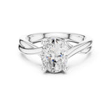 Oval Lab Grown Diamond Twisted Engagement Ring