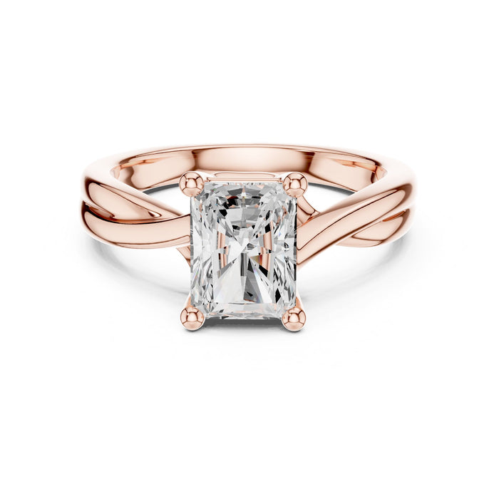 Radiant Lab Grown Diamond Split-Shank Engagement Ring rose gold video