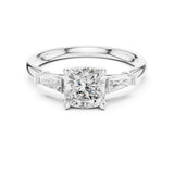 Cushion Lab Grown Diamond Three-Stone Engagement Ring