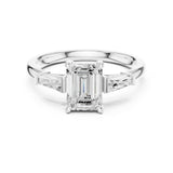 Emerald Lab Grown Diamond Three-Stone Engagement Ring