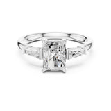 Radiant Lab Grown Diamond Three-Stone Engagement Ring