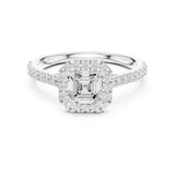 Asscher Lab Grown Diamond Halo Engagement Ring