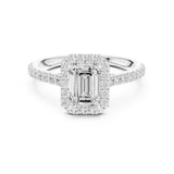 Emerald Lab Grown Diamond Halo Engagement Ring